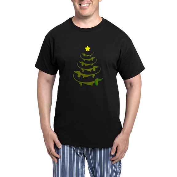 CafePress - Weiner Dog Dachshund Christmas Pajamas - Men's Dark Loose Fit Cotton Pajama Set