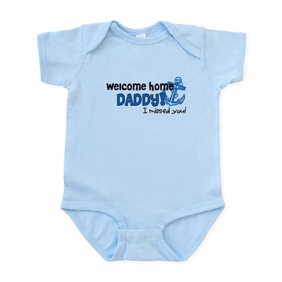 CafePress - Welcome Home Daddy *Navy* Infant Bodysuit - Baby Light Bodysuit, Size Newborn - 24 Months