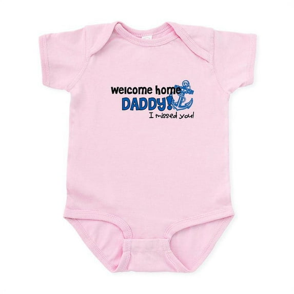 CafePress - Welcome Home Daddy *Navy* Infant Bodysuit - Baby Light Bodysuit, Size Newborn - 24 Months