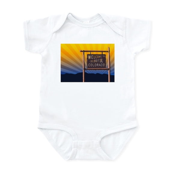 CafePress - Welcome To Colorful Colorado Sign Body Suit - Baby Light Bodysuit, Size Newborn - 24 Months