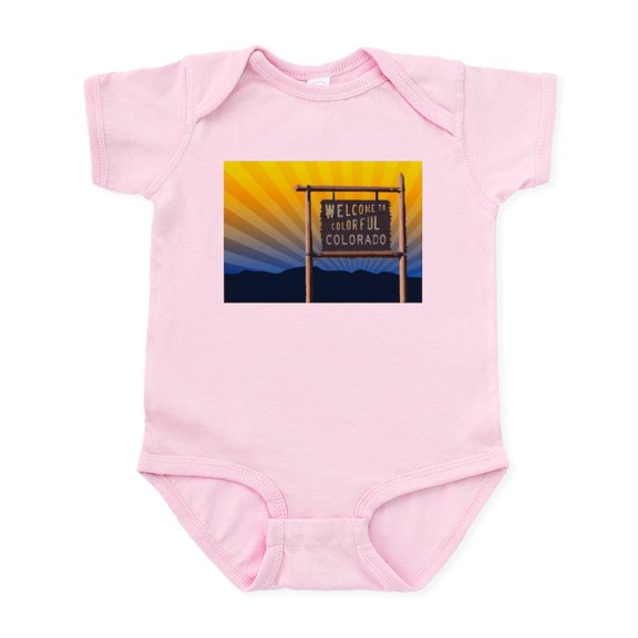 CafePress - Welcome To Colorful Colorado Sign Body Suit - Baby Light Bodysuit, Size Newborn - 24 Months