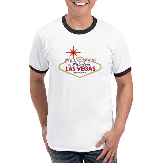 CafePress - Welcome To Fabulous Las Vegas, NV Ringer T - 100% Cotton Ringed T-Shirt