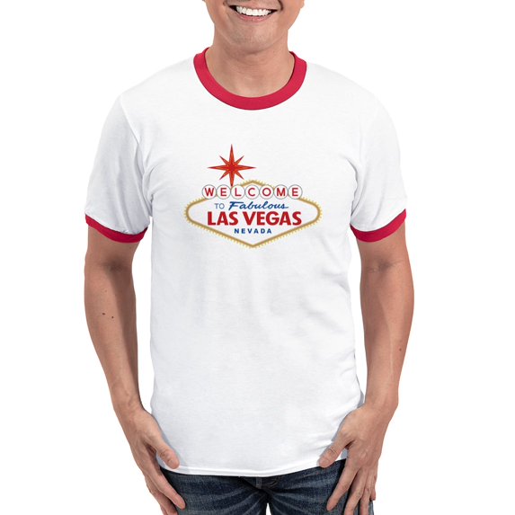 CafePress - Welcome To Fabulous Las Vegas, NV Ringer T - 100% Cotton Ringed T-Shirt