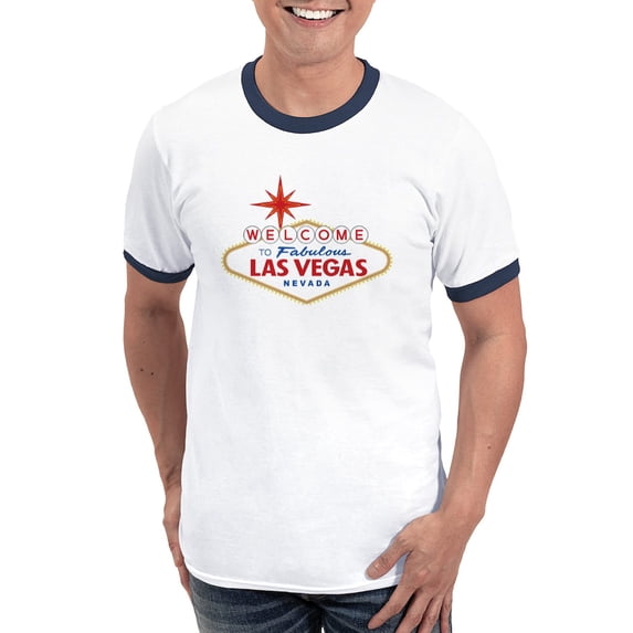 CafePress - Welcome To Fabulous Las Vegas, NV Ringer T - 100% Cotton Ringed T-Shirt