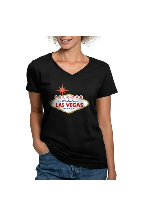 - Welcome To Fabulous Las Vegas, NV T Shirt - Women's V-Neck Dark T-Shirt