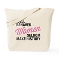thumbnail image 1 of CafePress - Well Behaved Women Tote Bag - Unisex Canvas Tote Bag, Beige, 1-Piece, 1 of 7