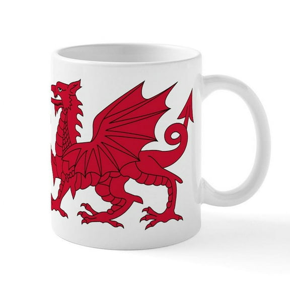 CafePress - Welsh Dragon Mug - 11 oz Ceramic Mug - Novelty Coffee Tea Cup