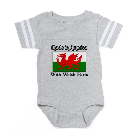 CafePress - Welsh Parts Bl Tr - Cute Infant Baby Football Bodysuit