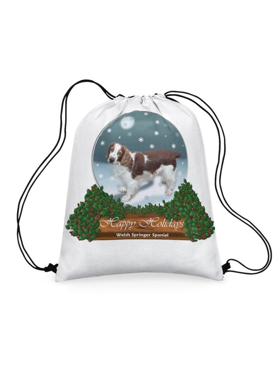 - Welsh Springer Spaniel Globe 6 - Colorful 16"x20" Drawstring Bag