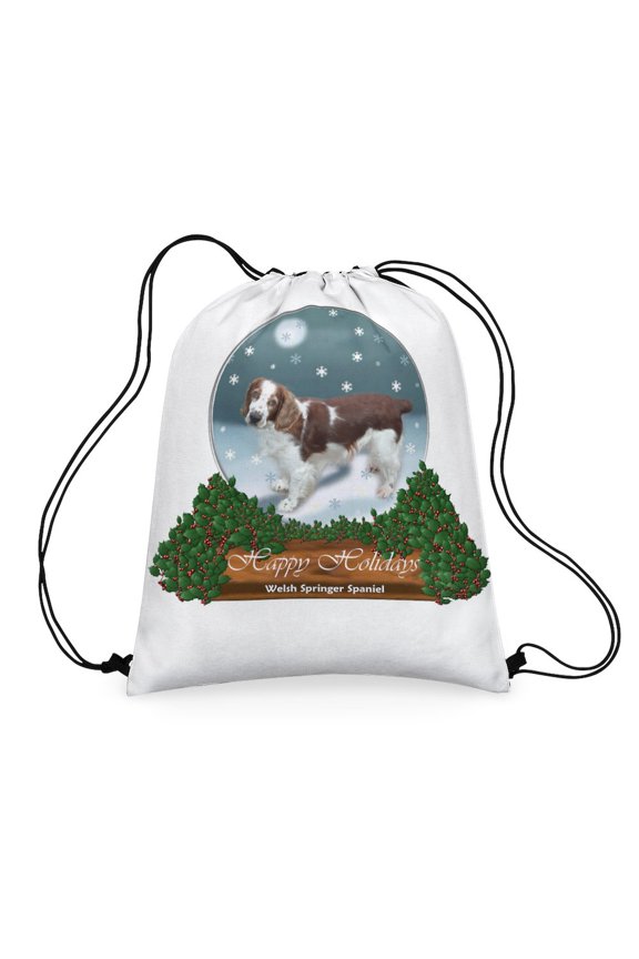 - Welsh Springer Spaniel Globe 6 - Colorful 16"x20" Drawstring Bag