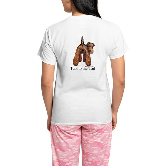 CafePress - Welsh Terrier Attitude Women'S Light Pajamas - Women's Short Sleeve Print T-Shirt and Pants Light Cotton Pajama Set