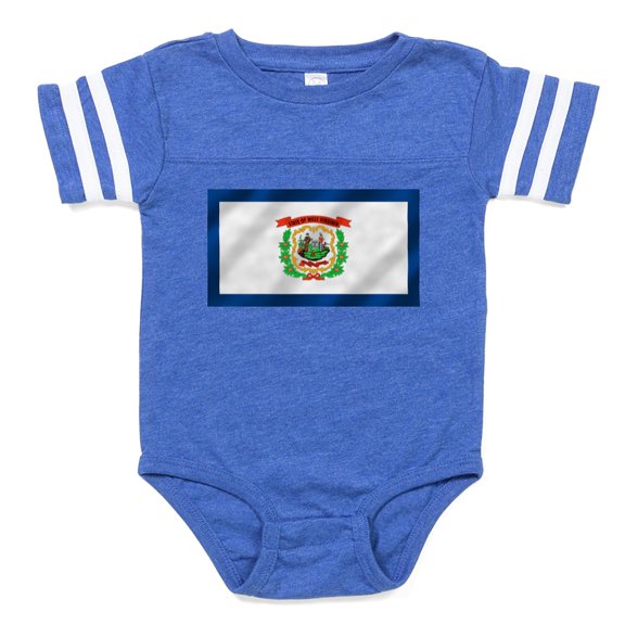 CafePress - West Virginia State Flag - Cute Infant Baby Football Bodysuit