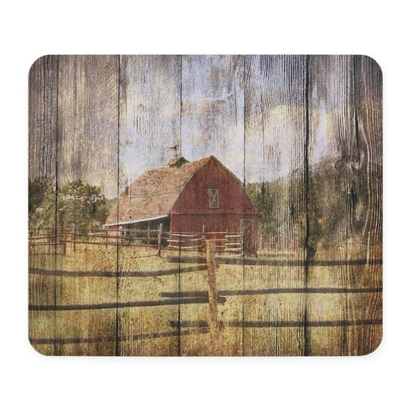 CafePress - Western Country Red Barn Mousepad - Non-slip Rubber Mousepad, Gaming Mouse Pad