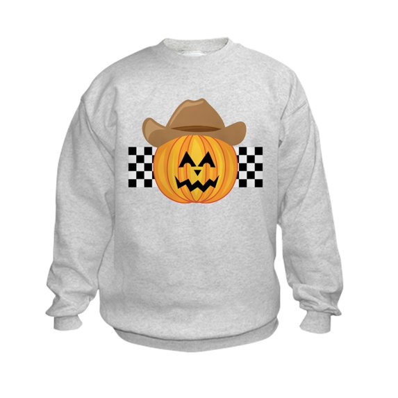 CafePress - Western Halloween Cowboy Pumpkin - Kids Sweatshirt, Youth Crew Neck Sweatshirt
