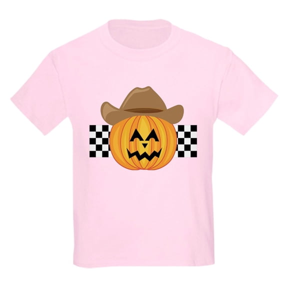 CafePress - Western Halloween Cowboy Pumpkin Kids T Shirt - Light Classic Kids Graphic, Short Sleeve T-Shirt, Sizes XS-XL