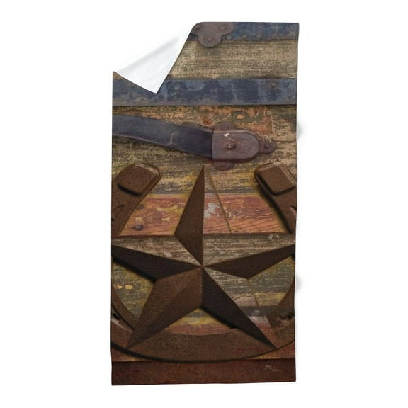 CafePress - Western Horseshoe Texas Star - Large Beach Towel, Soft 30"x60" Towel with Unique Design