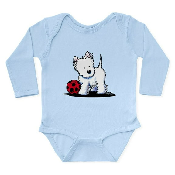 CafePress - Westie & Ball Long Sleeve Infant Bodysuit - Long Sleeve Cotton Baby Bodysuit