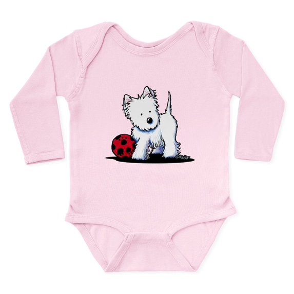 CafePress - Westie & Ball Long Sleeve Infant Bodysuit - Long Sleeve Cotton Baby Bodysuit