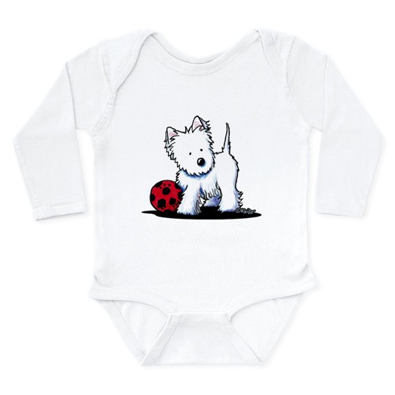 CafePress - Westie & Ball Long Sleeve Infant Bodysuit - Long Sleeve Cotton Baby Bodysuit