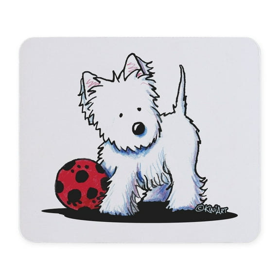 CafePress - Westie & Ball Mousepad - Non-slip Rubber Mousepad, Gaming Mouse Pad