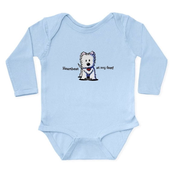 CafePress - Westie Heartbeat Long Sleeve Infant Bodysuit - Long Sleeve Cotton Baby Bodysuit