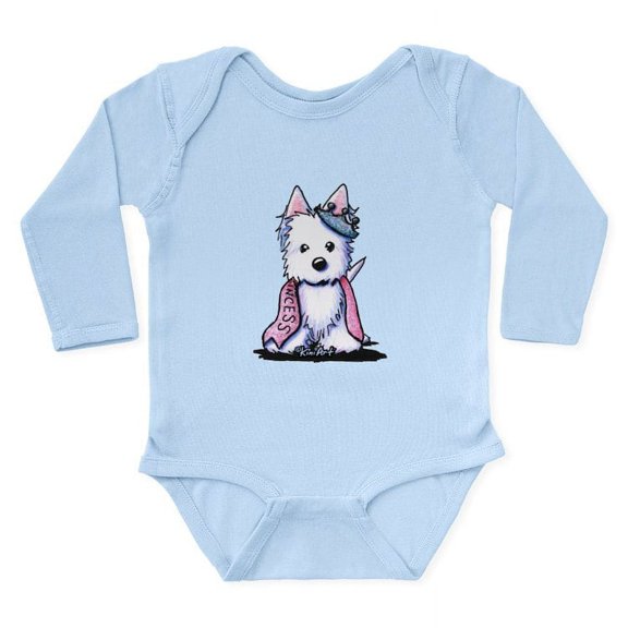 CafePress - Westie Princess Sparkleheart Long Sleeve Infant Bo - Long Sleeve Cotton Baby Bodysuit
