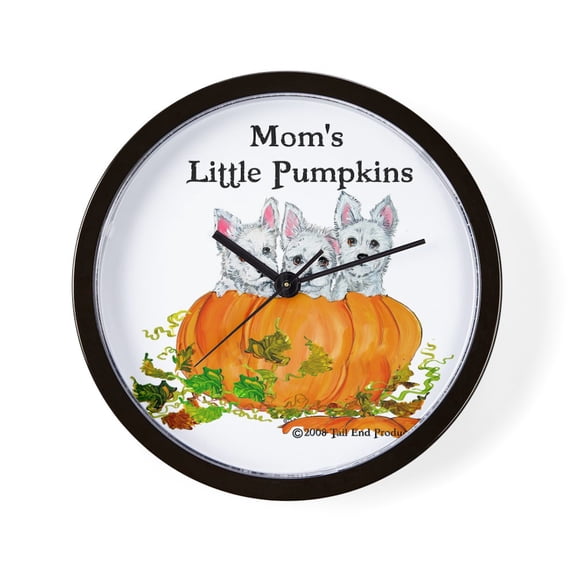 CafePress - Westie Pumpkin Puppy - 10" Quartz Analog Battery-Powered Modern Wall Clock, Unique