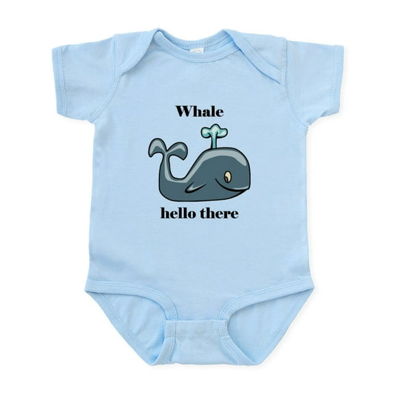 CafePress - Whale Hello There Body Suit - Baby Light Bodysuit, Size Newborn - 24 Months