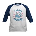 thumbnail image 1 of CafePress - Whale I Love My Mommy Kids Baseball T Shirt - Kids Cotton Baseball Jersey, 3/4 Sleeve Shirt, 1 of 4