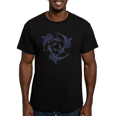 CafePress - Whale Sahrk Blue Spira Men's Fitted T Shirt (Dark) - Men's Fitted T-Shirt