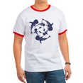 thumbnail image 1 of CafePress - Whale Sahrk Blue Spiral Ringer T - 100% Cotton Ringed T-Shirt, 1 of 4