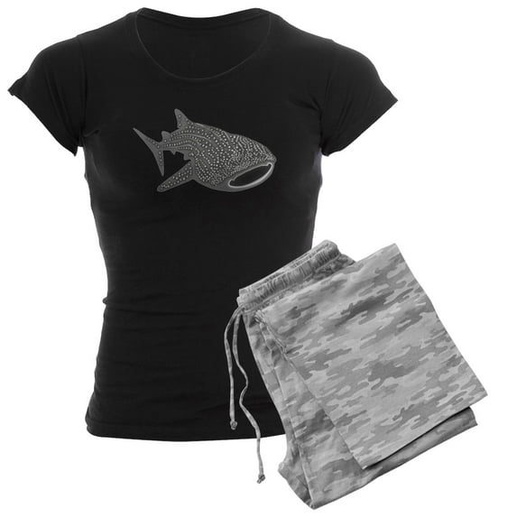 CafePress - Whale Shark Diver Diving Scuba Women's Dark Pajama - Women's Short Sleeve Print T-Shirt and Pants Dark Cotton Pajama Set