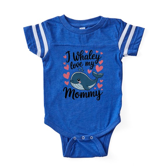 CafePress - Whaley I Love My Mommy Whale Cute Mother Mom - Cute Infant Baby Football Bodysuit