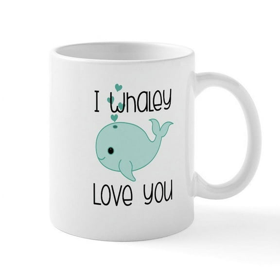 CafePress - Whaley Love You (2) Mugs - 11 oz Ceramic Mug - Novelty Coffee Tea Cup