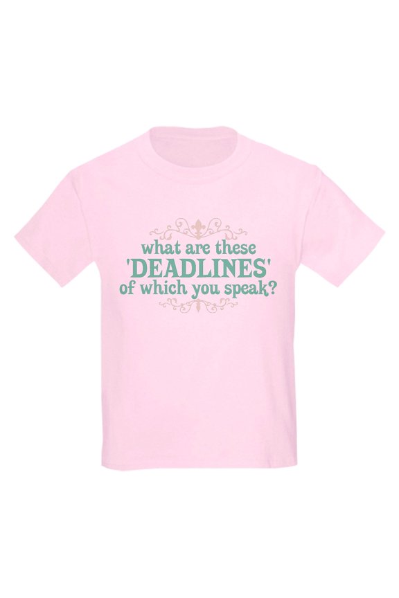 - What Are Deadlines Kids Light T Shirt - Light Classic Kids Graphic, Short Sleeve T-Shirt, Sizes XS-XL