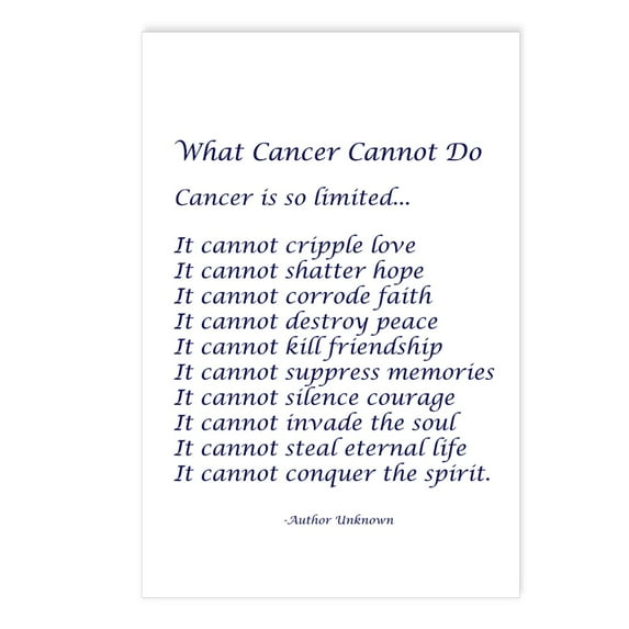 CafePress - What Cancer Cannot Do Poem Postcards (Package Of 8 - Postcards (Package of 8)