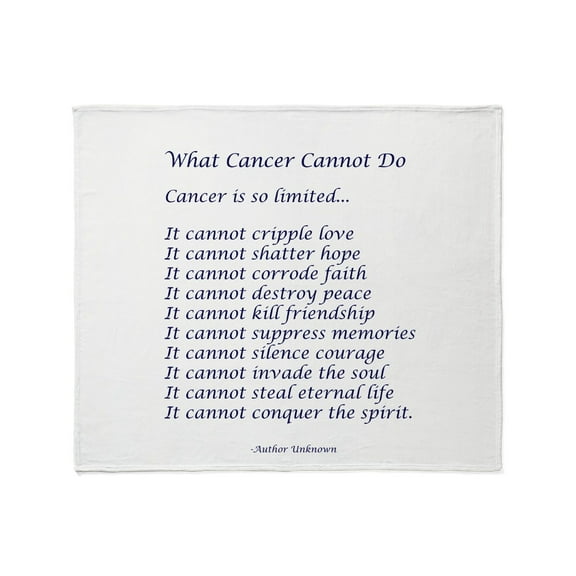 CafePress - What Cancer Cannot Do Poem Throw Blanket - Soft Fleece Throw Blanket, 50"x60" for All Ages