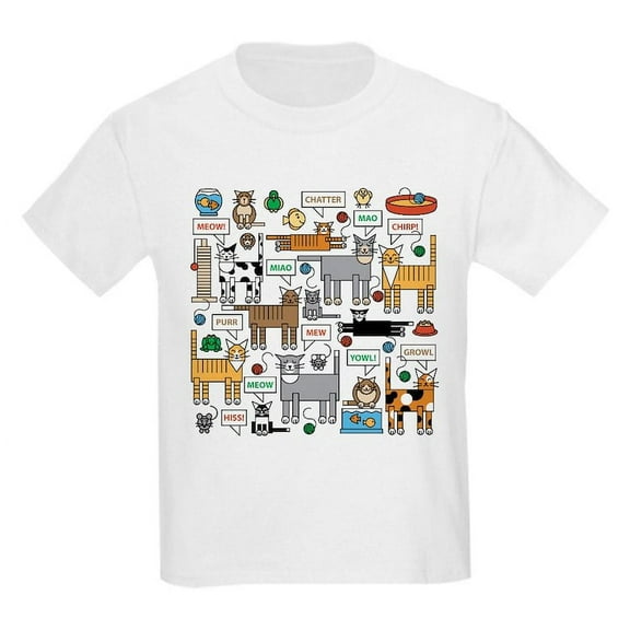 CafePress - What Cats Say Kids T Shirt - Light T-Shirt Kids XS-XL