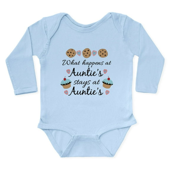CafePress - What Happens At Auntie's Stays At Auntie's Long Sl - Long Sleeve Cotton Baby Bodysuit