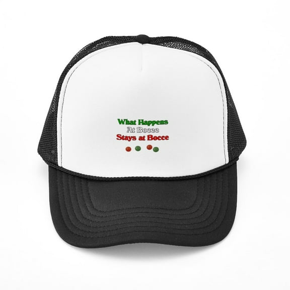 CafePress - What Happens At Bocce Stays At Bocce. - Adjustable Unisex Printed Trucker Hat with Mesh Back