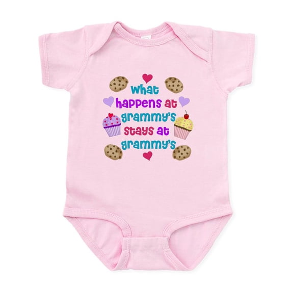 CafePress - What Happens At Grammy's Stays Infant Bodysuit - Baby Light Bodysuit, Size Newborn - 24 Months