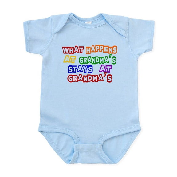 CafePress - What Happens At Grandma's Sta Infant Bodysuit - Baby Light Bodysuit, Size Newborn - 24 Months