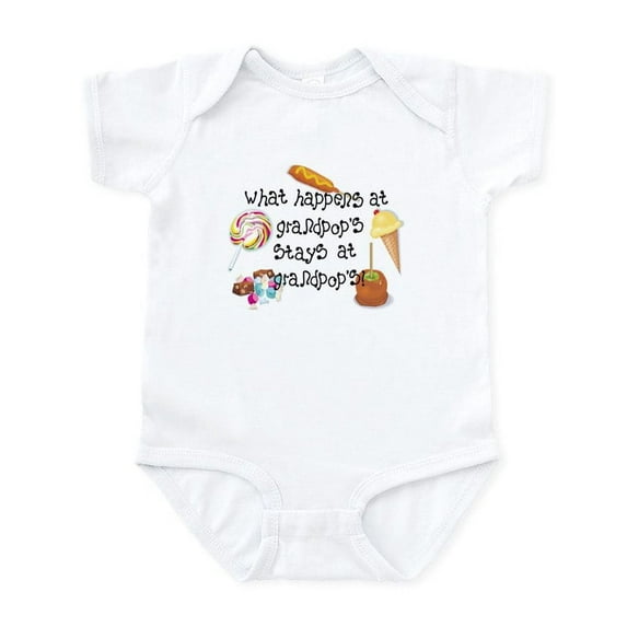 CafePress - What Happens At Grandpop's... Infant Bodysuit - Baby Light Bodysuit, Size Newborn - 24 Months