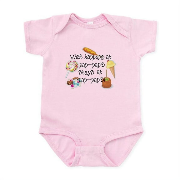 CafePress - What Happens At Pap Pap's... Funny Infant Bodysuit - Baby Light Bodysuit, Size Newborn - 24 Months