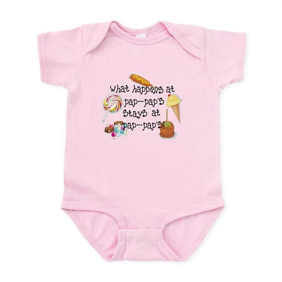 CafePress - What Happens At Pap Pap's... Funny Infant Bodysuit - Baby Light Bodysuit, Size Newborn - 24 Months