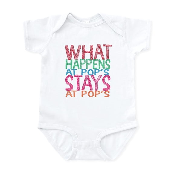 CafePress - What Happens At Pop's Body Suit - Baby Light Bodysuit, Size Newborn - 24 Months