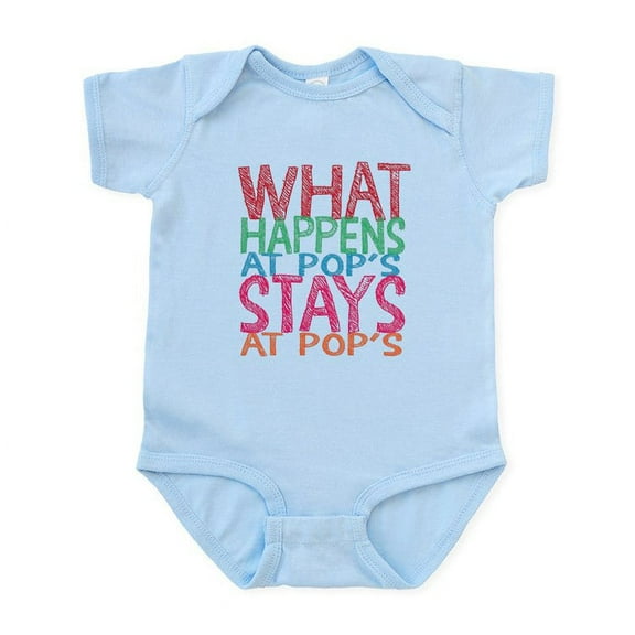 CafePress - What Happens At Pop's Body Suit - Baby Light Bodysuit, Size Newborn - 24 Months