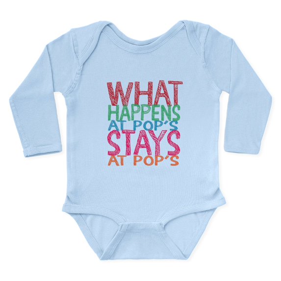 CafePress - What Happens At Pop's Body Suit - Long Sleeve Cotton Baby Bodysuit
