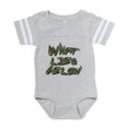 thumbnail image 1 of CafePress - What Lies Below - Cute Infant Baby Football Bodysuit, 1 of 3