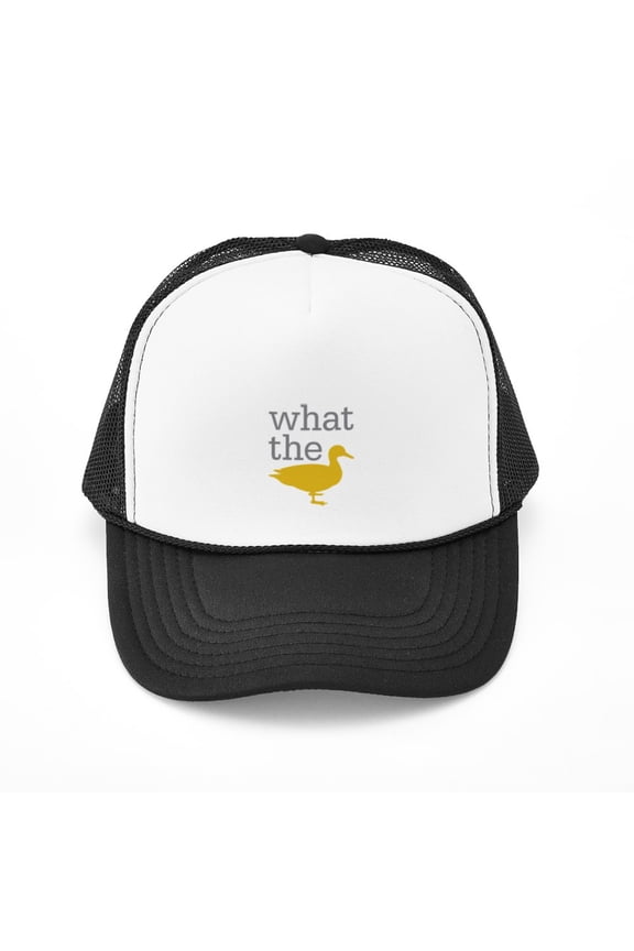 - What The Duck? - Adjustable Unisex Printed Trucker Hat with Mesh Back